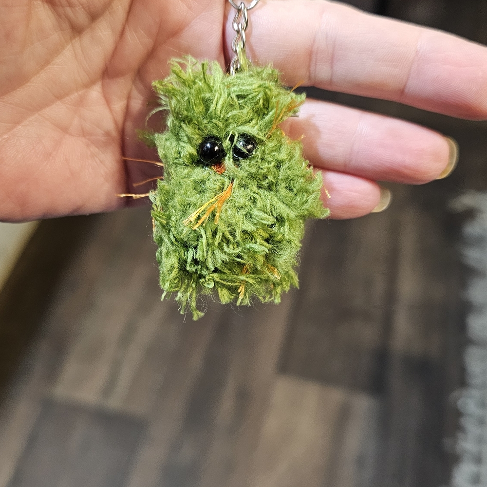 Green Fuzzy Keychain Accessory